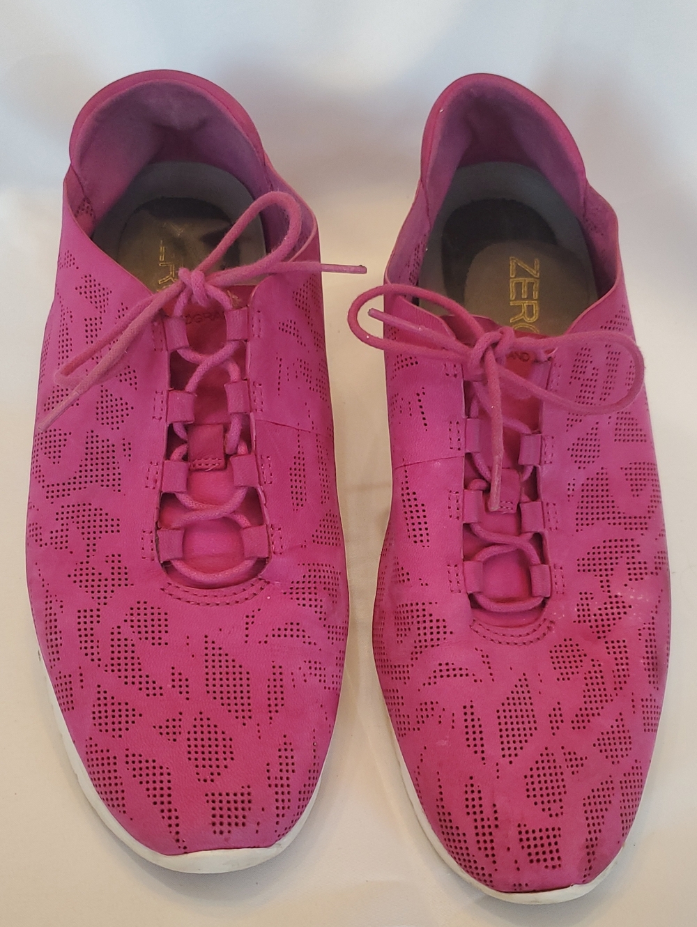 Cole Haan Zerogrand Hot Pink Perforated Lace-Up Sneakers Women's Size 11